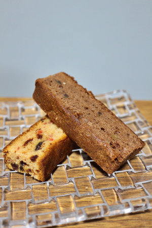 Fruitcakes (chocolate chestnuts and cherry) purchased in Tokyo, Japan