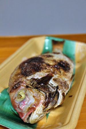 Grilled salted red seabream purchased at a supermarket in Tokyo, Japan