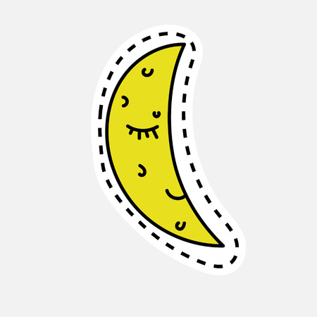 Isolated vector illustration in patch style. Hand drawn embroidery, sticker, badge or pin designのイラスト素材