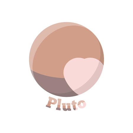 vector illustration of cute space sticker with the planet pluto. Design great for patch, badge,...
