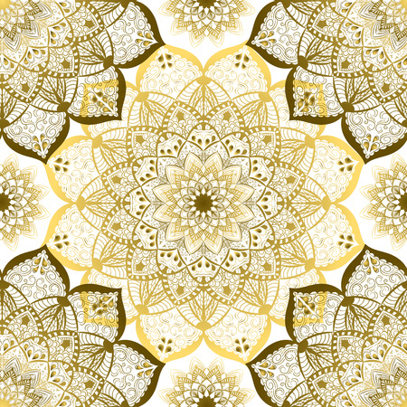 Seamless pattern. Vintage decorative elements. Hand drawn background. Islam, Arabic, Indian, ottoman motifs.のイラスト素材
