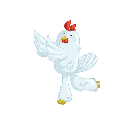 White chicken dancingのイラスト素材