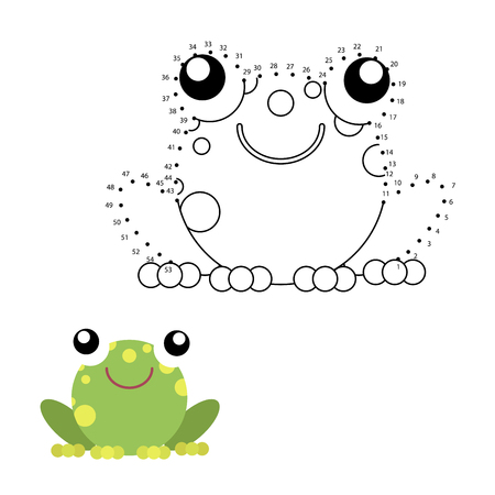 Educational game for kids: Dot to Dot. Connect the dots puzzle. Worksheet for class or at home with the kids.のイラスト素材