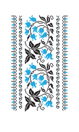 Colourful pattern of an embroidery a cross from the Ukrainian ethnos part 2.のイラスト素材