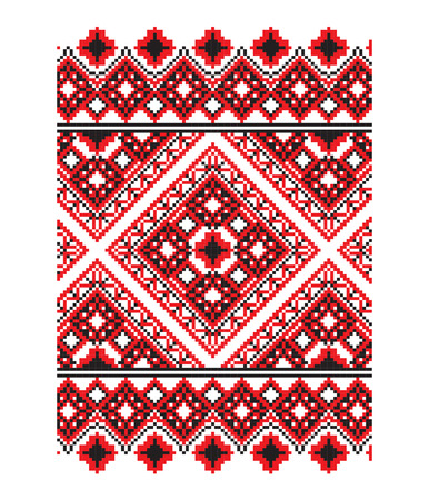 Colourful pattern of an embroidery a cross from the Ukrainian ethnos part 8.のイラスト素材