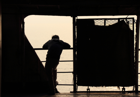 Passenger on the Changjiang ferryの写真素材