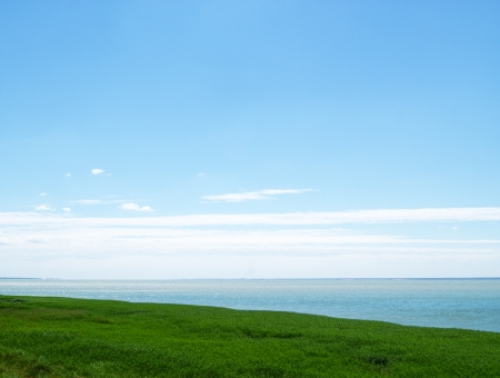 Sea landscape, light blue lagoonの写真素材