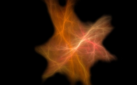 Flash of electric discharge on black backgroundの写真素材