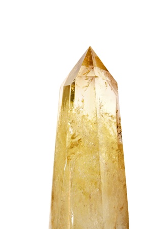 Detailed view of a natural citrine (yellow quartz) crystalの写真素材
