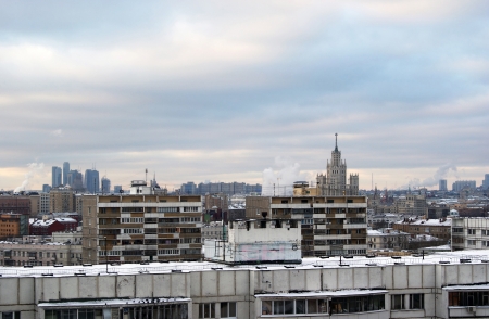 Panoramic view on Moscow cityの写真素材