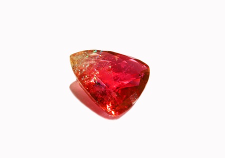 Natural two-color rubellite tourmaline facet gemの写真素材