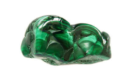 Polished botryoidal malachite with silky chatoyant effect due to fine velvety crystals from China