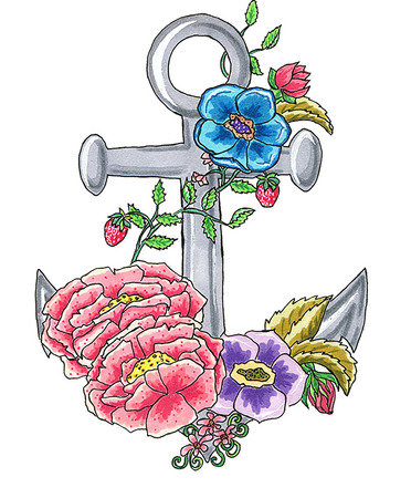 Anchor bloom vectorのイラスト素材