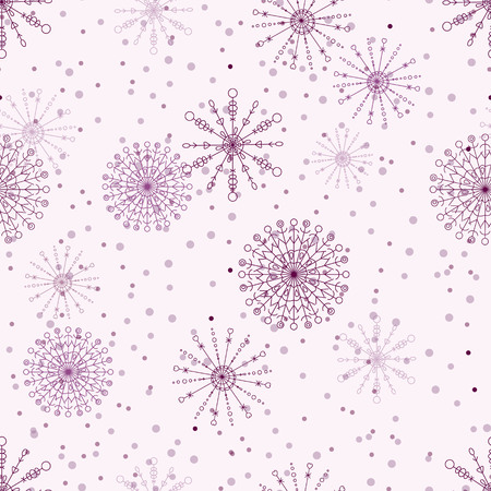Seamless vector pattern with lacy blue snowflakes,  snow fallのイラスト素材