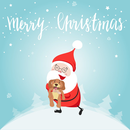 Little Happy Santa Claus Cartoon Character. Hand drawn vector illustration.のイラスト素材