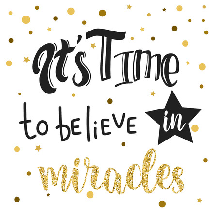 Slogan design. Vector hand drawn illustration with gold glitter.のイラスト素材