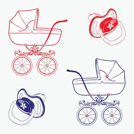 Set of child objects isolated on white background.のイラスト素材