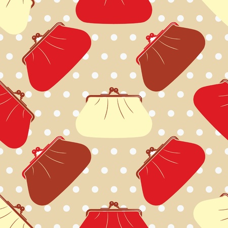 Seamless texture with fashion cosmetic bags  のイラスト素材