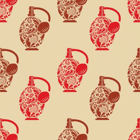 Vintage seamless texture with beautiful perfume bottle のイラスト素材