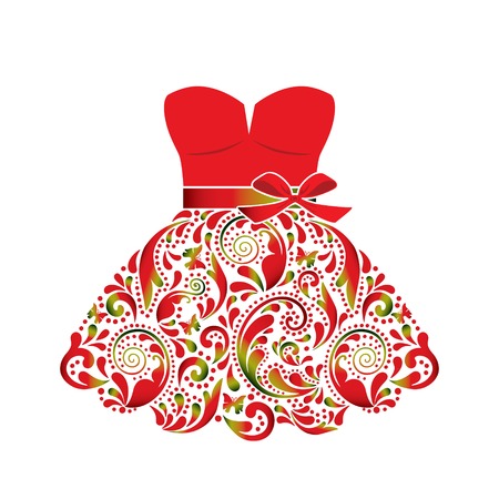 Beautiful dress, made of the leaf pattern. のイラスト素材