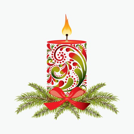 Christmas candle のイラスト素材