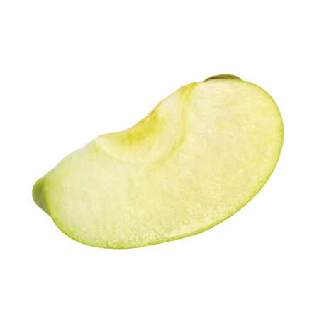 A slice of a green apple on a white background. Isolated object.の写真素材
