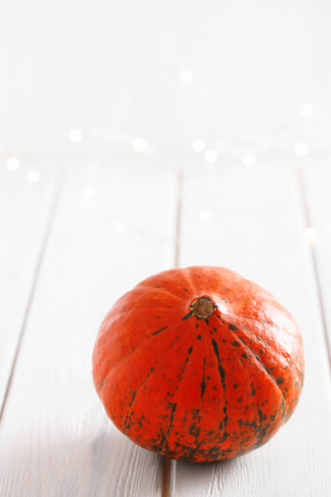 Pumpkin  background. Pumpkin on old wood background. Halloween background.の写真素材