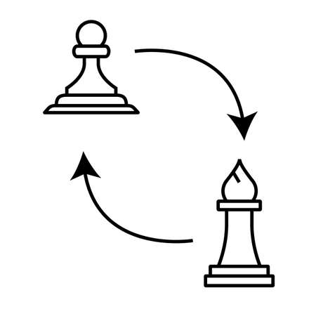 Chess, strategy icon suitable for info graphics, websites and print media and interfaces. Line vector icon. swapのイラスト素材