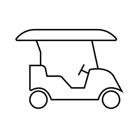 golf car Silhouettes icon vector outline styleのイラスト素材