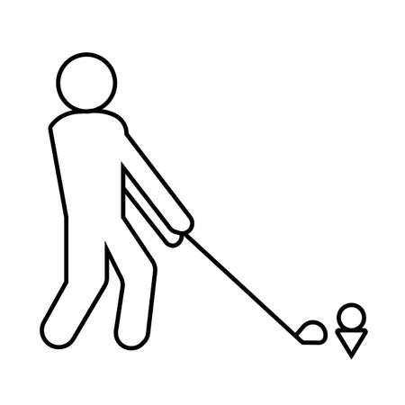 Golfer Sport icon outline style vectorのイラスト素材