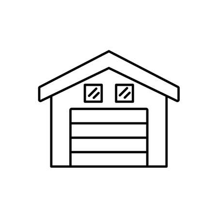 garage icon element of building icon for mobile concept and web apps. Thin line garage icon can be used for web and mobile. Premium icon on white background.のイラスト素材
