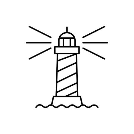 lighthouse icon element of building icon for mobile concept and web apps. Thin line lighthouse icon can be used for web and mobile. Premium icon on white background.のイラスト素材