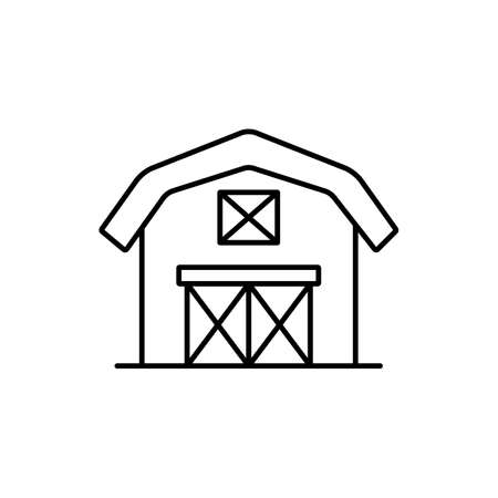 barn icon element of building icon for mobile concept and web apps. Thin line barn icon can be used for web and mobile. Premium icon on white background.のイラスト素材