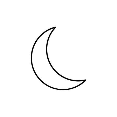 Crescent icon element of weather icon for mobile concept and web apps. Thin line crescent icon can be used for web and mobile. Premium icon on white background.のイラスト素材
