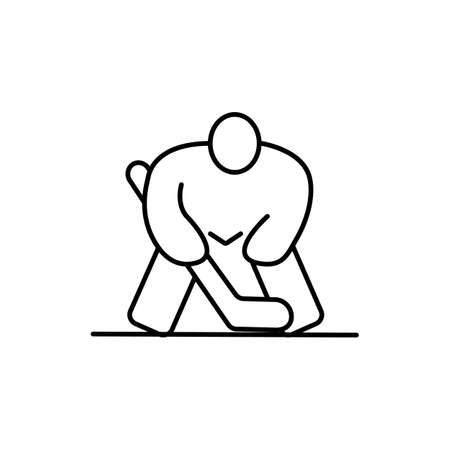hockey goalkeeper icon element of hockey icon for mobile concept and web apps. Thin line hockey goalkeeper icon can be used for web and mobile. Premium icon on white background.のイラスト素材