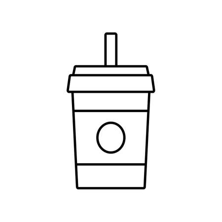 Soft drink icon element of movie icon for mobile concept and web apps. Thin line soft drink icon can be used for web and mobile. Premium icon on white background.のイラスト素材