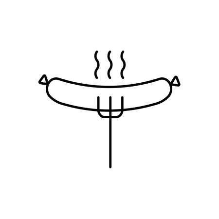 sausage icon element of fast food icon for mobile concept and web apps. Thin line sausage icon can be used for web and mobile. Premium icon on white background.のイラスト素材