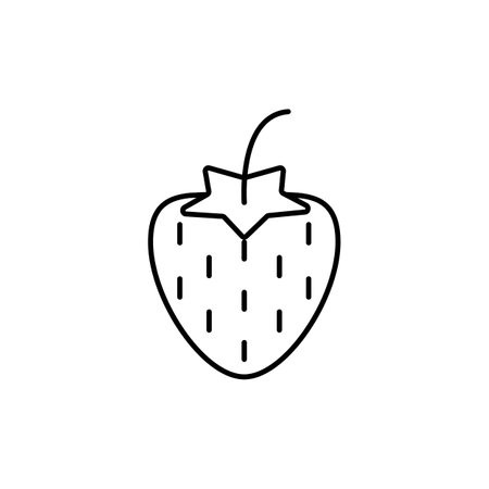 strawberry icon element of fruit icon for mobile concept and web apps. Thin line strawberry icon can be used for web and mobile. Premium icon on white background.のイラスト素材