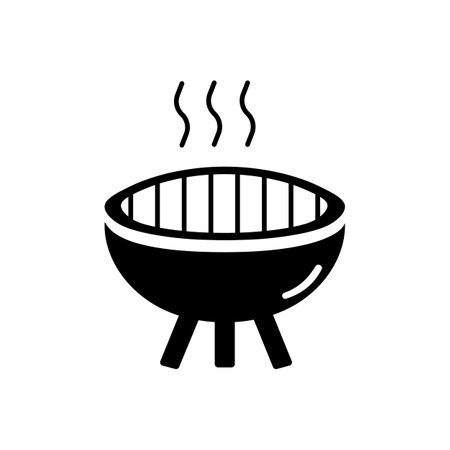 grill icon element of camping icon for mobile concept and web apps. Thin line grill icon can be used for web and mobile. Premium icon on white background.のイラスト素材