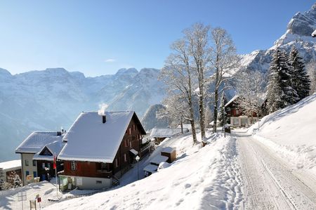Braunwald, famous Swiss skiing resortの写真素材