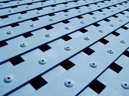 Blue metal grate textureの写真素材