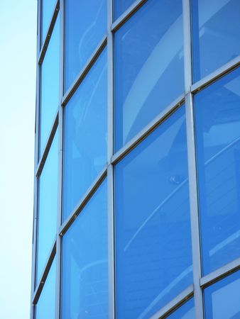 Glass wall of an office buildingの写真素材