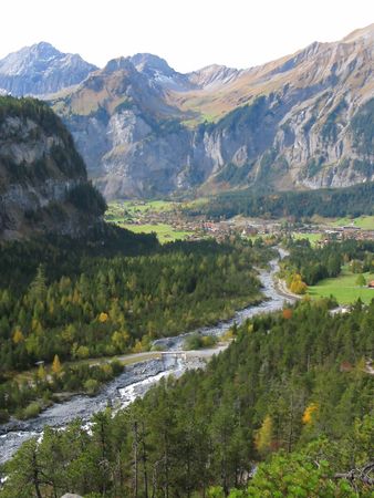Majestic Alpine view in Kandersteg region, Switzerlandの写真素材