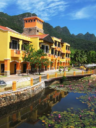 Oriental village on Langkawi island, Malaysiaの写真素材