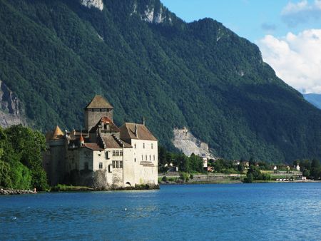 Chillion castle in Montreux, Switzerlandの写真素材