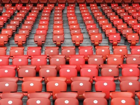 Red folding seatsの写真素材