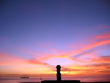 Moai of Easter Islandの写真素材