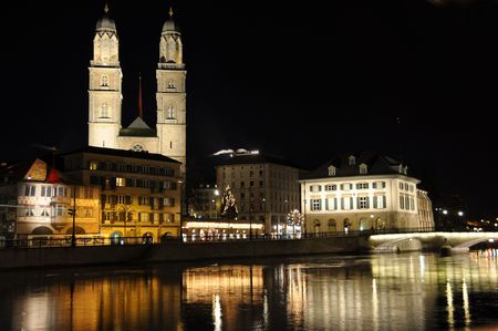 Zurich at nightの写真素材