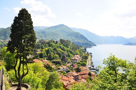 Bellagio town at the famous Italian lake Como の写真素材