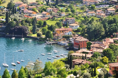 Famous Italian lake Como from Villa Serbelloniの写真素材
